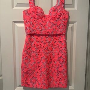 Pink lace dress